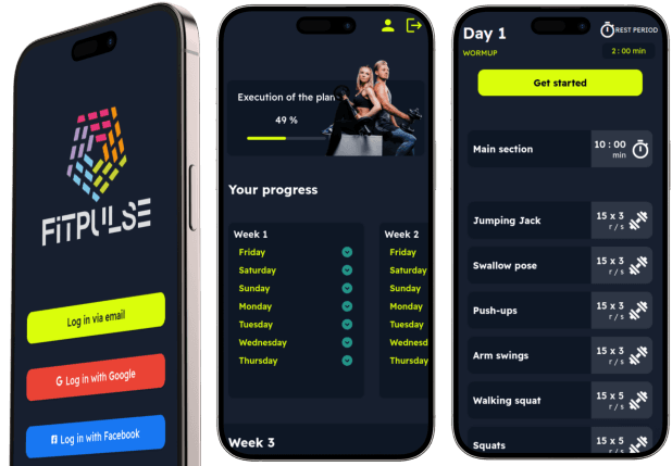 FitPulse – mobile app for personal coaches
