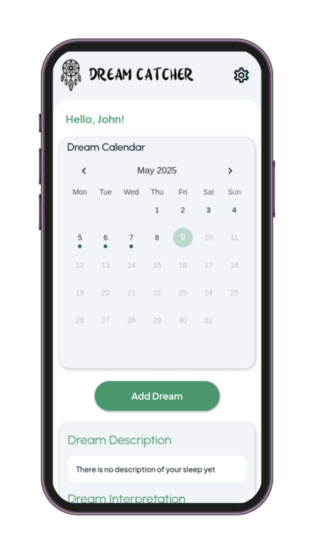Dream Catcher - calendar view